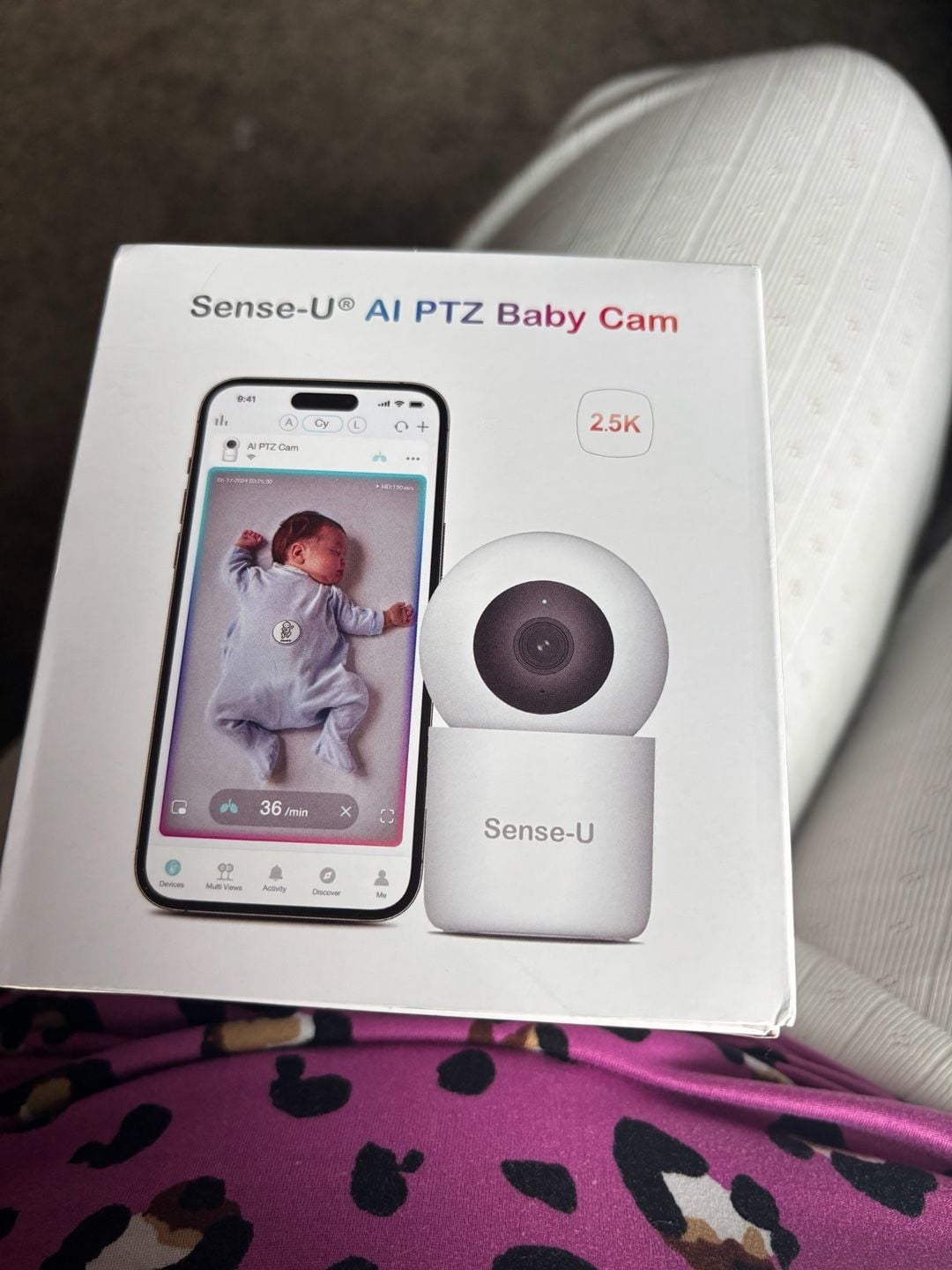 SenseU Ai 25k Ptz Baby Camera Monitor With SensorFree Breathing Movement Dete